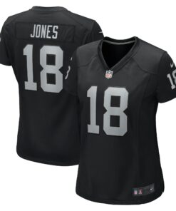 Women's Las Vegas Raiders Jack Jones Black Game Jersey JS3520 nicesnker