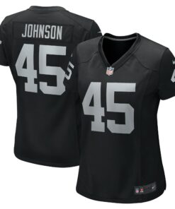 Women's Las Vegas Raiders Jaquan Johnson Black Game Player Jersey JS3091 nicesnker