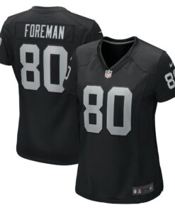 Women's Las Vegas Raiders Jeff Foreman Black Game Jersey JS6758 nicesnker