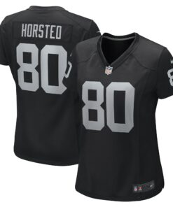 Women's Las Vegas Raiders Jesper Horsted Black Game Player Jersey JS1719 nicesnker