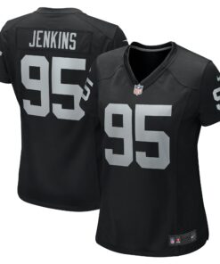 Women's Las Vegas Raiders John Jenkins Black Game Jersey JS5779 nicesnker