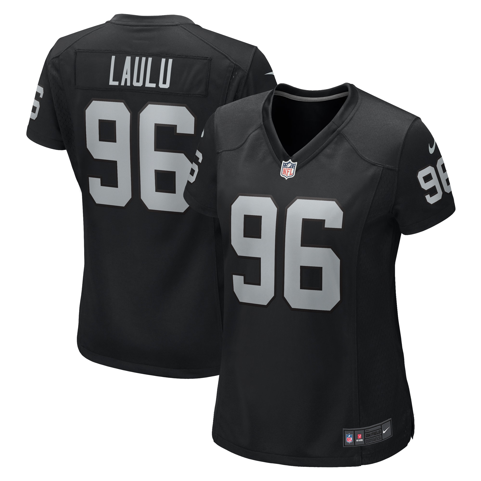 Women's Las Vegas Raiders Jonah Laulu Black Game Jersey JS5929 nicesnker