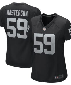 Women's Las Vegas Raiders Luke Masterson Black Game Player Jersey JS5196 nicesnker