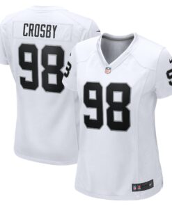 Women's Las Vegas Raiders Maxx Crosby White Game Jersey JS6914 nicesnker