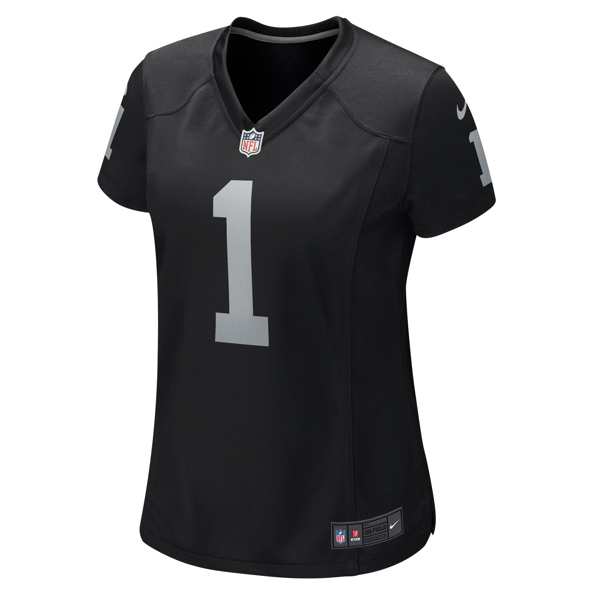 Women's Las Vegas Raiders Number 1 Mom Black Game Jersey JS5560 nicesnker - Image 2