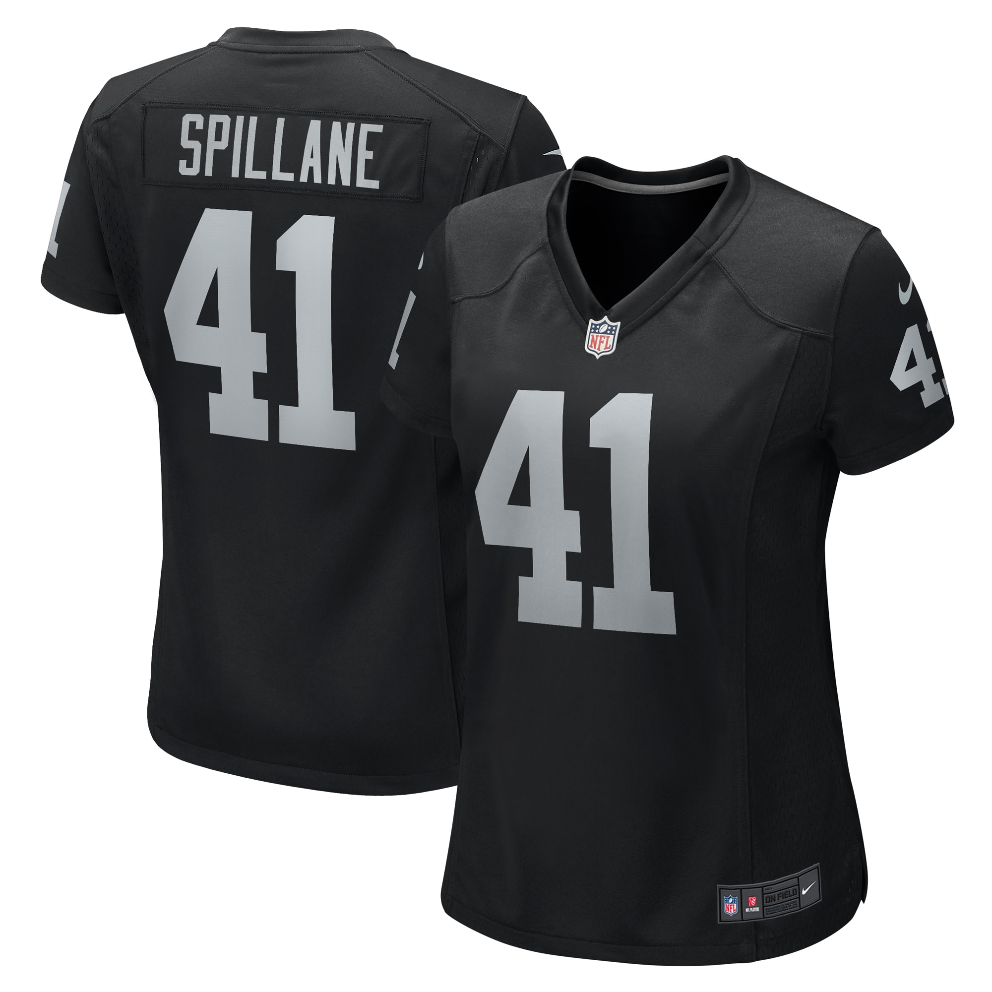 Women's Las Vegas Raiders Robert Spillane Black Game Player Jersey JS2502 nicesnker