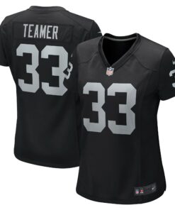 Women's Las Vegas Raiders Roderic Teamer Black Game Jersey JS5330 nicesnker