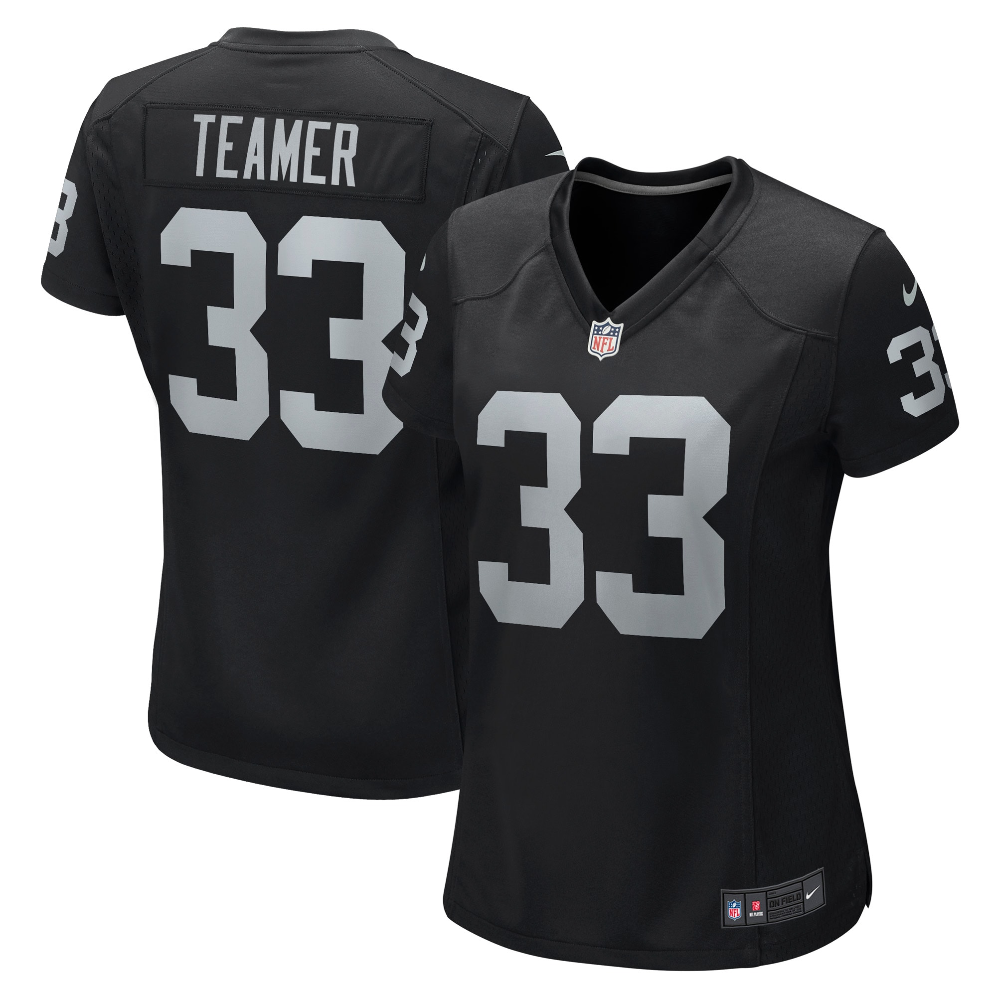 Women's Las Vegas Raiders Roderic Teamer Black Game Jersey JS5330 nicesnker