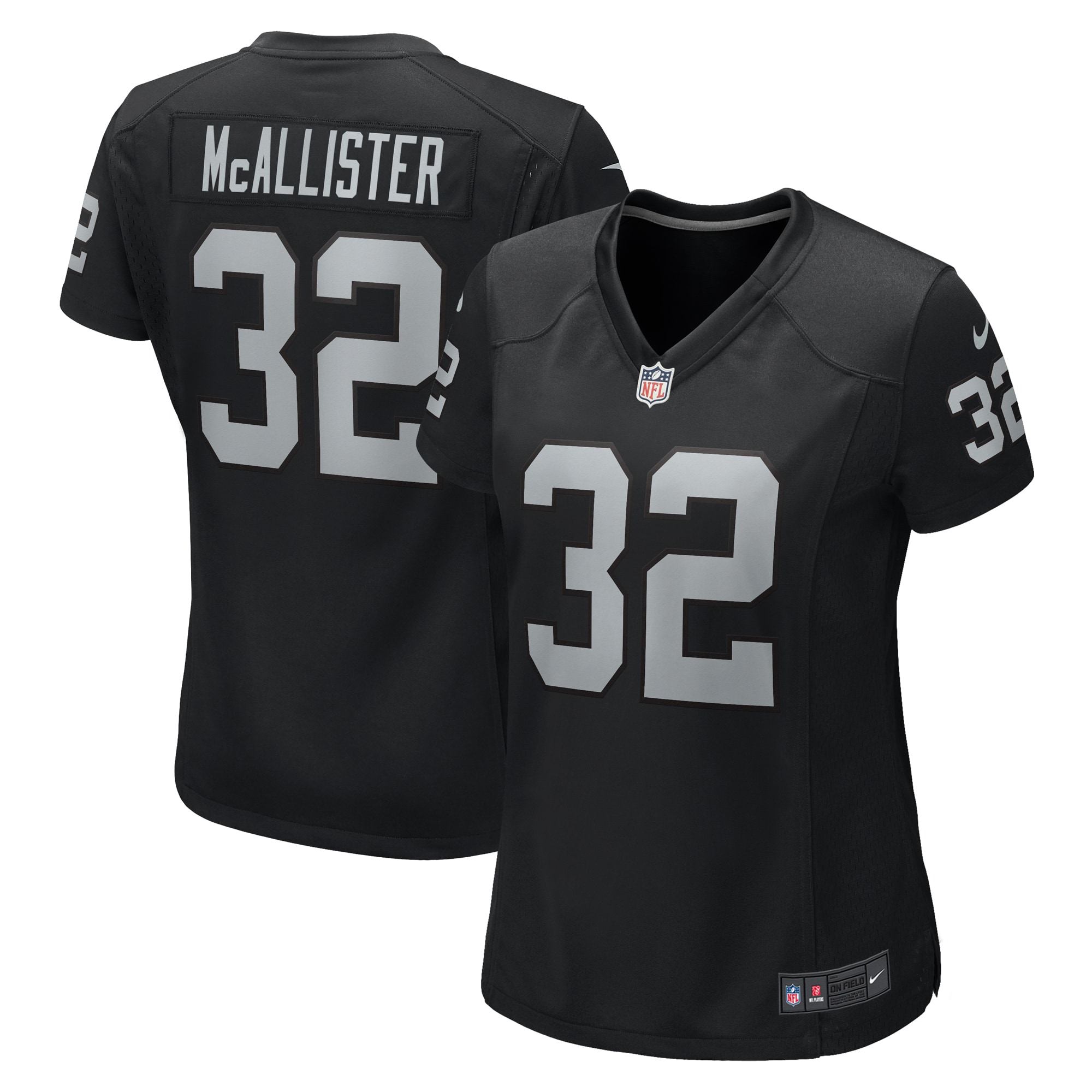 Women's Las Vegas Raiders Tyreik McAllister Black Game Jersey JS9885 nicesnker