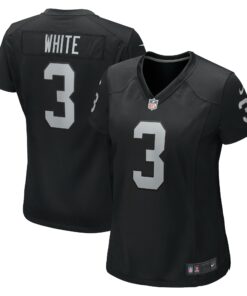Women's Las Vegas Raiders Zamir White Black Game Jersey JS6386 nicesnker