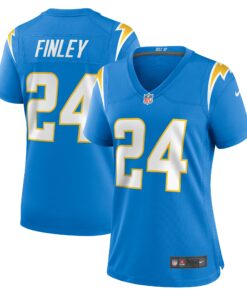 Women's Los Angeles Chargers AJ Finley Powder Blue Team Game Jersey JS1752 nicesnker