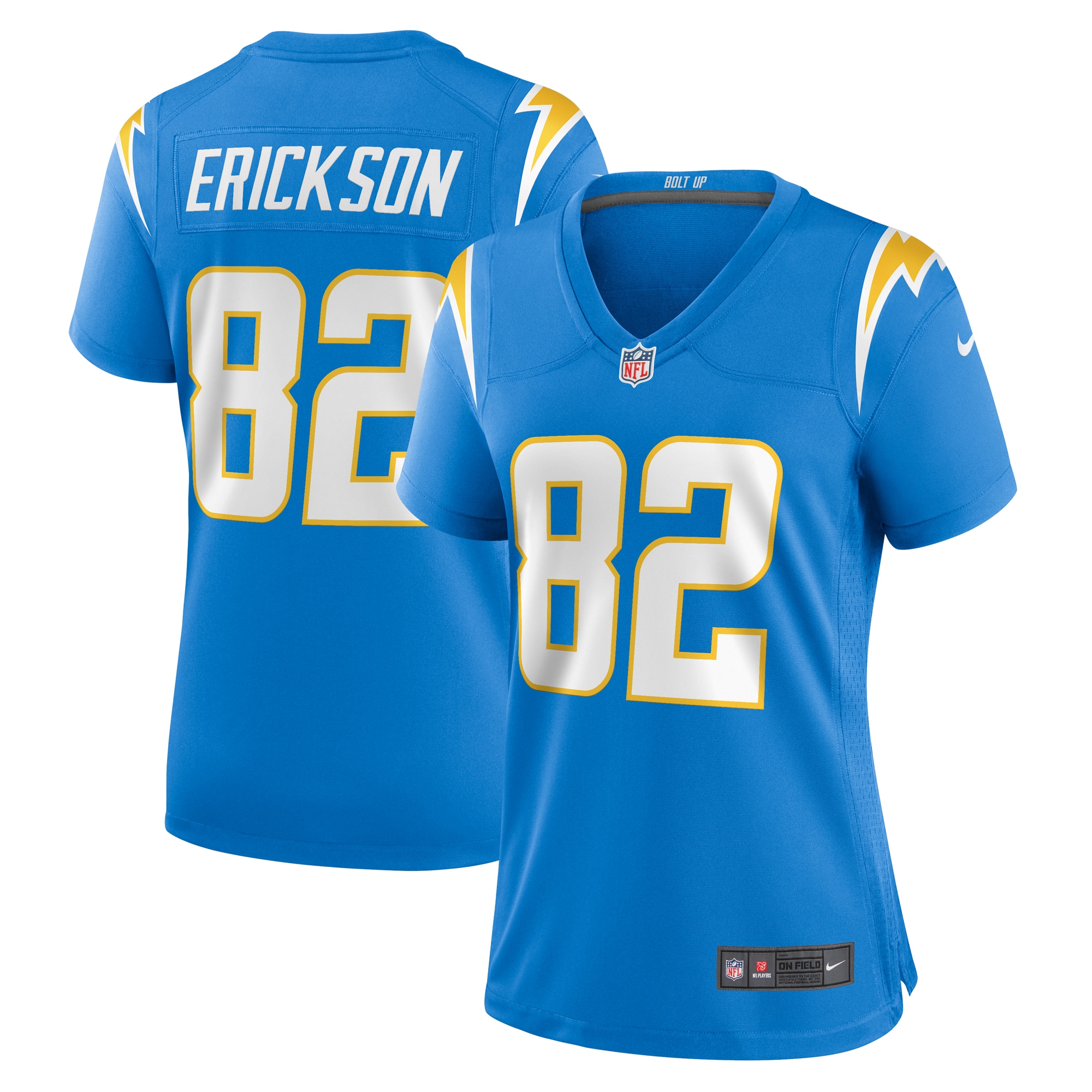 Women's Los Angeles Chargers Alex Erickson Powder Blue Team Game Jersey JS5118 nicesnker