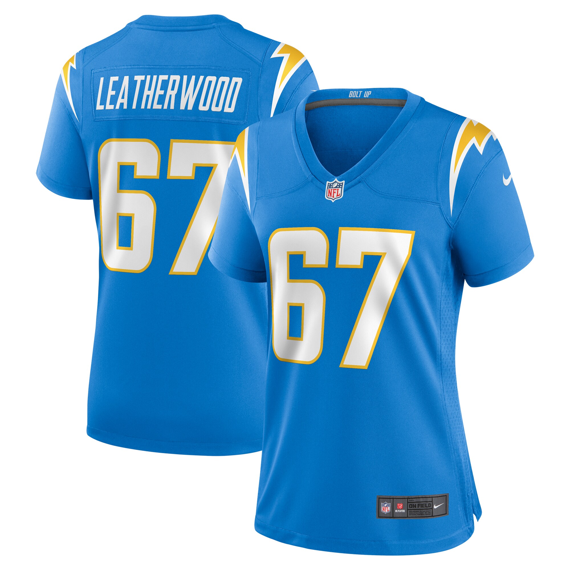 Women's Los Angeles Chargers Alex Leatherwood Powder Blue Team Game Jersey JS6735 nicesnker