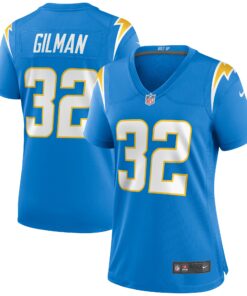 Women's Los Angeles Chargers Alohi Gilman Powder Blue Game Jersey JS2483 nicesnker