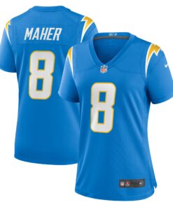 Women's Los Angeles Chargers Brett Maher Powder Blue Team Game Jersey JS8927 nicesnker