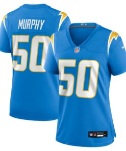 Women's Los Angeles Chargers Caleb Murphy Powder Blue Game Jersey JS4547 nicesnker