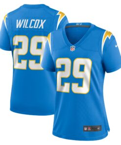 Women's Los Angeles Chargers Chris Wilcox Powder Blue Team Game Jersey JS7668 nicesnker