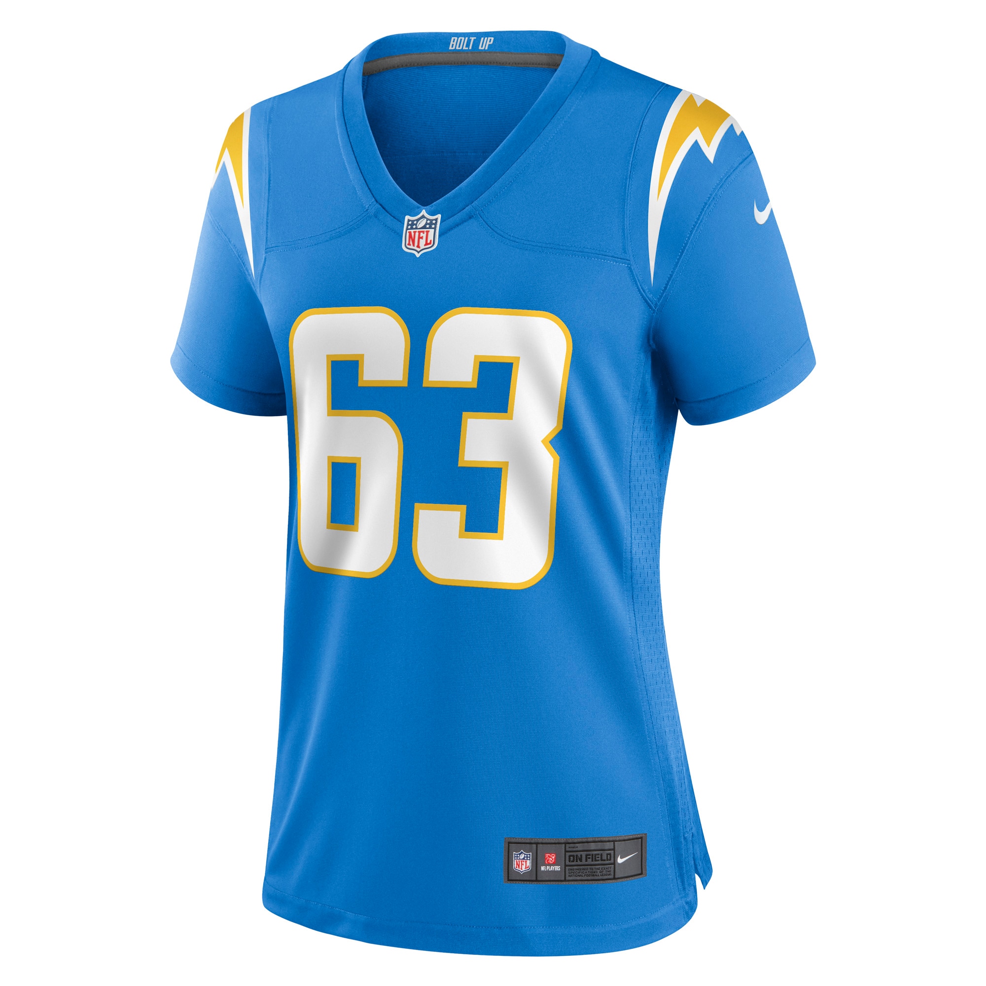 Women's Los Angeles Chargers Corey Linsley Powder Blue Game Player Jersey JS8154 nicesnker - Image 2