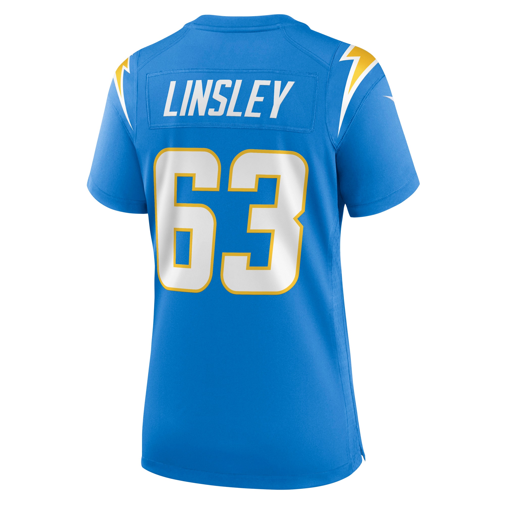 Women's Los Angeles Chargers Corey Linsley Powder Blue Game Player Jersey JS8154 nicesnker - Image 3