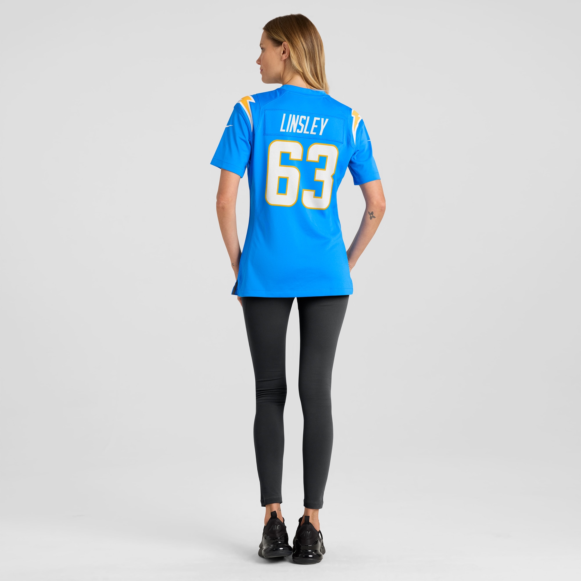 Women's Los Angeles Chargers Corey Linsley Powder Blue Game Player Jersey JS8154 nicesnker - Image 5