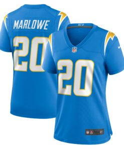 Women's Los Angeles Chargers Dean Marlowe Powder Blue Team Game Jersey JS2382 nicesnker
