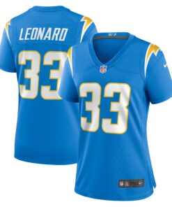 Women's Los Angeles Chargers Deane Leonard Powder Blue Game Player Jersey JS8888 nicesnker
