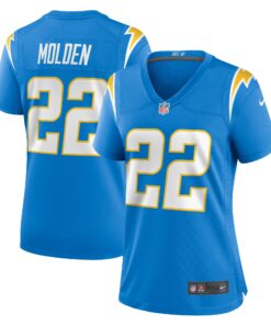 Women's Los Angeles Chargers Elijah Molden Powder Blue Game Jersey JS5466 nicesnker