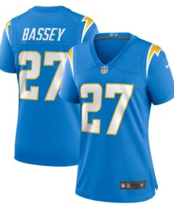 Women's Los Angeles Chargers Essang Bassey Powder Blue Game Jersey JS5838 nicesnker