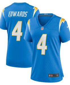 Women's Los Angeles Chargers Gus Edwards Powder Blue Game Jersey JS4011 nicesnker