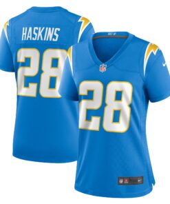 Women's Los Angeles Chargers Hassan Haskins Powder Blue Game Jersey JS1855 nicesnker
