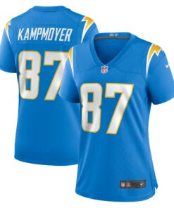 Women's Los Angeles Chargers Hunter Kampmoyer Powder Blue Game Player Jersey JS7673 nicesnker