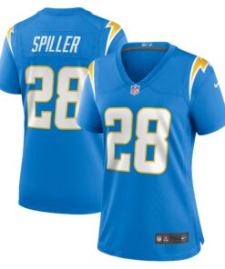 Women's Los Angeles Chargers Isaiah Spiller Powder Blue Game Jersey JS9458 nicesnker