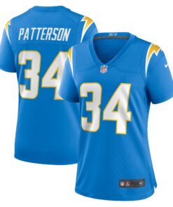 Women's Los Angeles Chargers Jaret Patterson Powder Blue Team Game Jersey JS5156 nicesnker