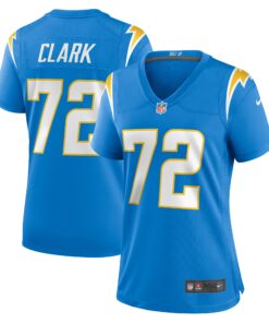 Women's Los Angeles Chargers Jerrod Clark Powder Blue Team Game Jersey JS9848 nicesnker