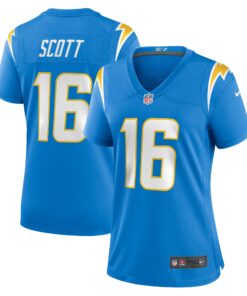 Women's Los Angeles Chargers JK Scott Powder Blue Game Jersey JS1548 nicesnker