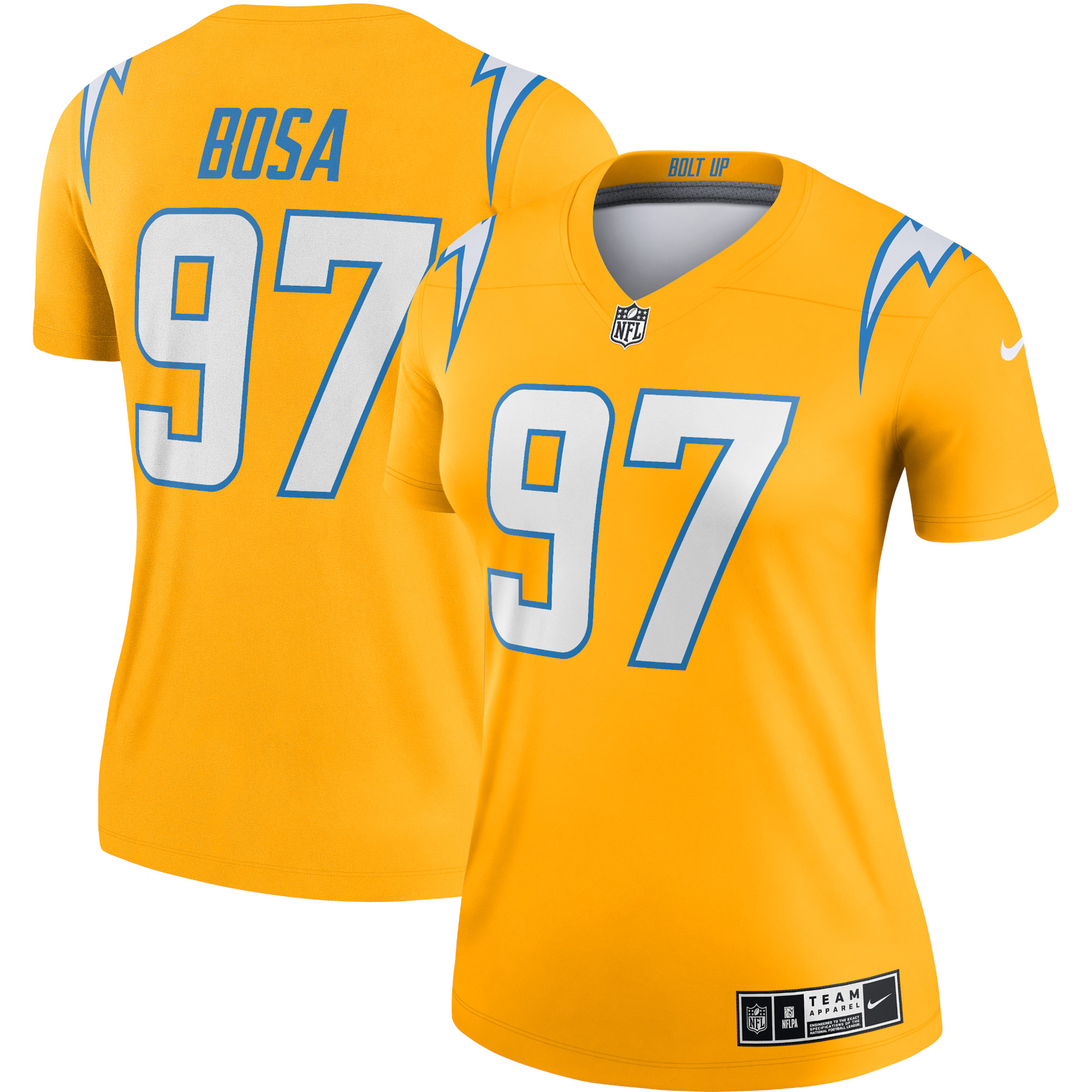 Women's Los Angeles Chargers Joey Bosa Gold Inverted Legend Player Performance Top JS2361 nicesnker