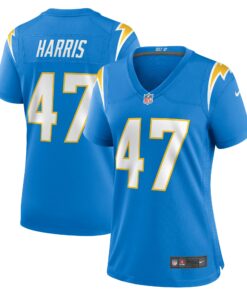Women's Los Angeles Chargers Josh Harris Powder Blue Game Jersey JS4556 nicesnker