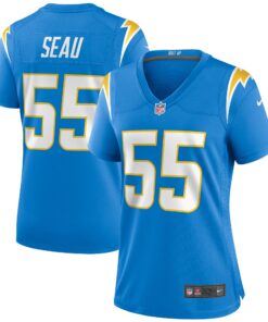 Women's Los Angeles Chargers Junior Seau Powder Blue Game Retired Player Jersey JS3630 nicesnker