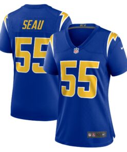 Women's Los Angeles Chargers Junior Seau Royal Retired Game Jersey JS3671 nicesnker
