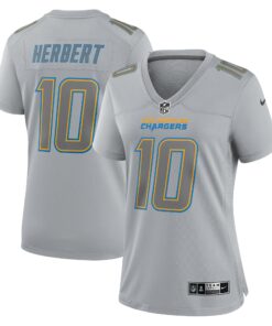 Women's Los Angeles Chargers Justin Herbert Gray Atmosphere Fashion Game Jersey JS4196 nicesnker