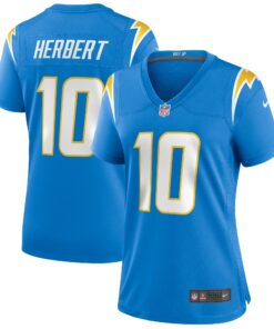 Women's Los Angeles Chargers Justin Herbert Powder Blue Game Jersey JS1683 nicesnker