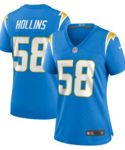Women's Los Angeles Chargers Justin Hollins Powder Blue Game Jersey JS5205 nicesnker