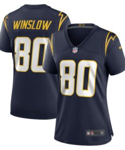 Women's Los Angeles Chargers Kellen Winslow Navy Retired Player Jersey JS4303 nicesnker