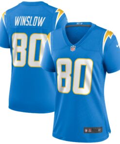 Women's Los Angeles Chargers Kellen Winslow Powder Blue Game Retired Player Jersey JS1157 nicesnker