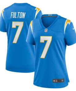 Women's Los Angeles Chargers Kristian Fulton Powder Blue Game Jersey JS9759 nicesnker