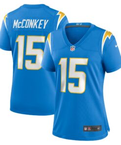 Women's Los Angeles Chargers Ladd McConkey Powder Blue Game Jersey JS4289 nicesnker