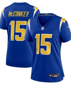 Women's Los Angeles Chargers Ladd McConkey Royal Alternate Game Jersey JS5246 nicesnker
