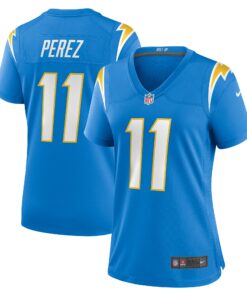 Women's Los Angeles Chargers Luis Perez Powder Blue Team Game Jersey JS8263 nicesnker