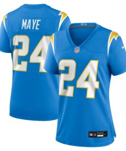 Women's Los Angeles Chargers Marcus Maye Powder Blue Team Game Jersey JS1286 nicesnker
