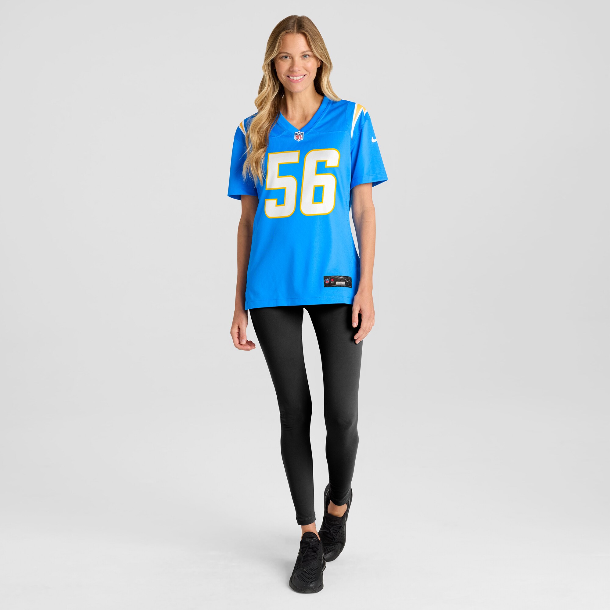 Women's Los Angeles Chargers Morgan Fox Powder Blue Player Game Jersey JS9469 nicesnker - Image 4